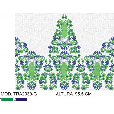 BORDADO CON TEJIDO AMPLIADO TRA2030-G