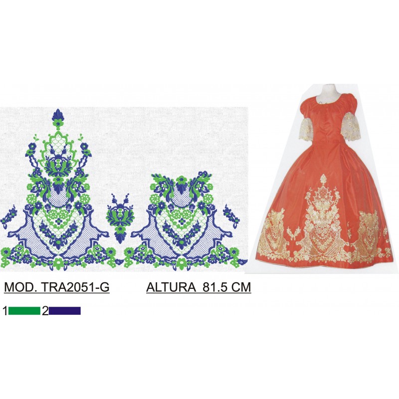 BORDADO SIN TEJIDO AMPLIADO TRA2051-G