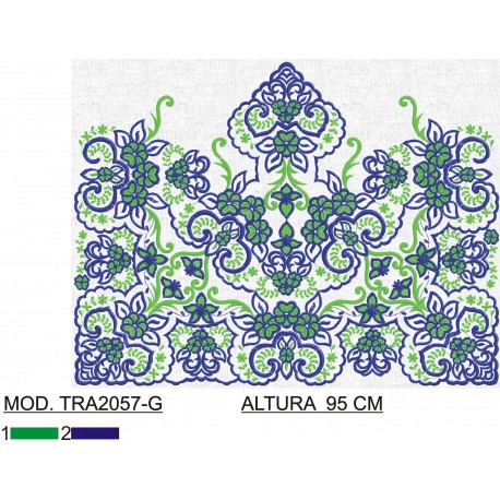 BORDADO CON TEJIDO AMPLIADO TRA2057-G
