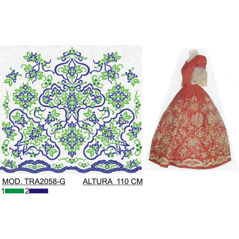 BORDADO SIN TEJIDO AMPLIADO TRA2058-G