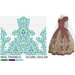 BORDADO CON TEJIDO AMPLIADO TRA2063-G