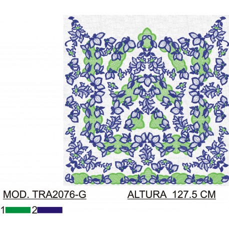 BORDADO CON TEJIDO AMPLIADO TRA2076-G