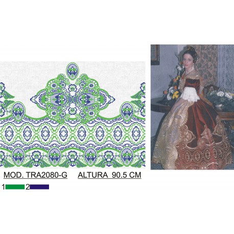 BORDADO SIN TEJIDO AMPLIADO TRA2080-G