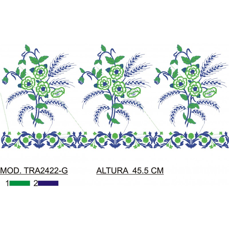 BORDADO CON TEJIDO AMPLIADO TRA2422-G