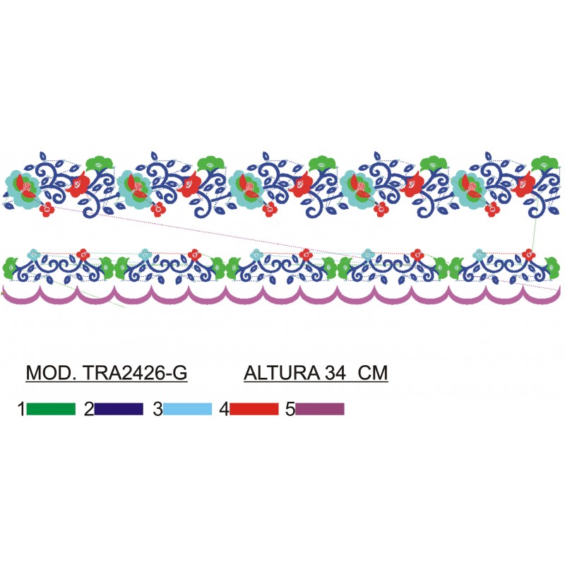 BORDADO CON TEJIDO AMPLIADO TRA2426-G