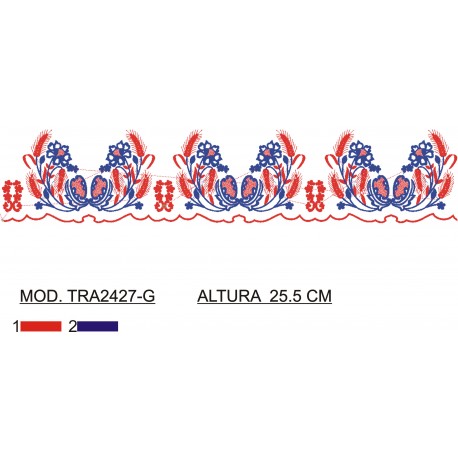 BORDADO CON TEJIDO AMPLIADO TRA2427-G