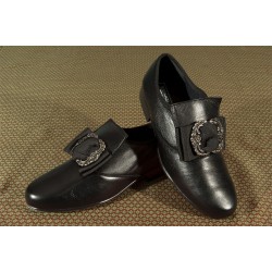 Chapines negros en piel y polipiel, caballero y niño