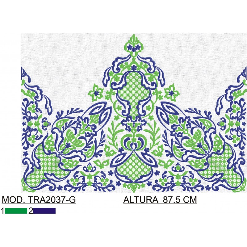 BORDADO CON TEJIDO AMPLIADO TRA2037-G