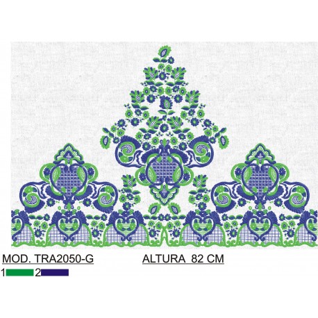 BORDADO CON TEJIDO AMPLIADO TRA2050-G