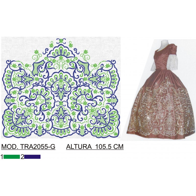 BORDADO SIN TEJIDO AMPLIADO TRA2055-G