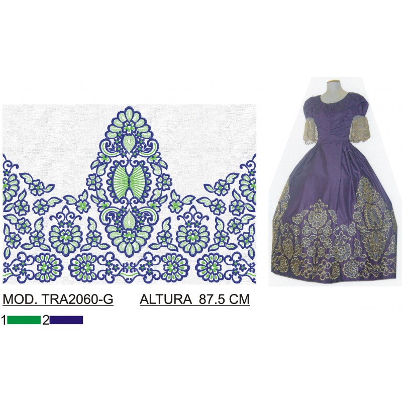 BORDADO SIN TEJIDO AMPLIADO TRA2060-G