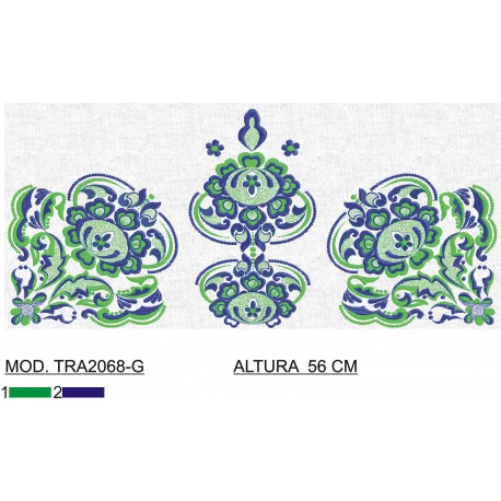 BORDADO CON TEJIDO AMPLIADO TRA2068-G