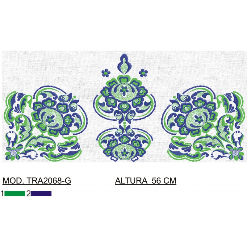 BORDADO CON TEJIDO AMPLIADO TRA2068-G