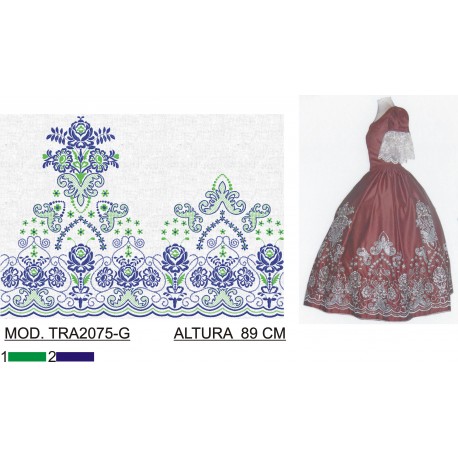 BORDADO SIN TEJIDO AMPLIADO TRA2075-G