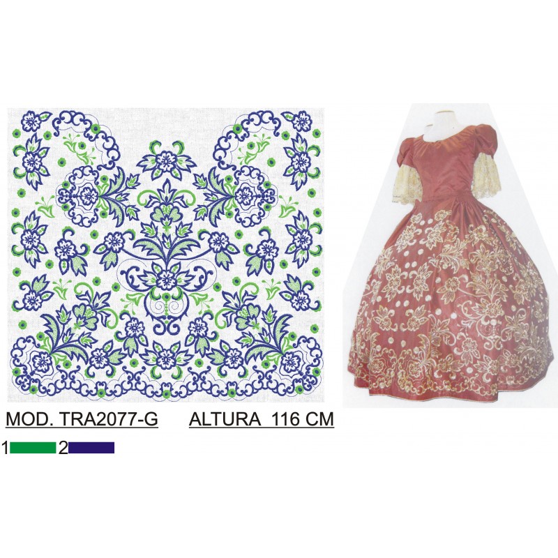 BORDADO CON TEJIDO AMPLIADO TRA2077-G