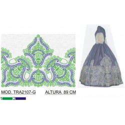 BORDADO CON TEJIDO AMPLIADO TRA2107-G