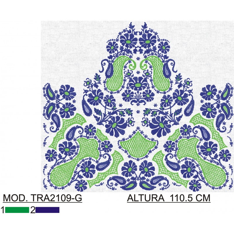 BORDADO CON TEJIDO AMPLIADO TRA2109-G