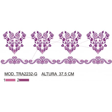 BORDADO CON TEJIDO AMPLIADO TRA2232-G