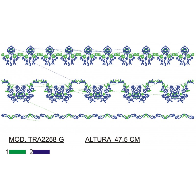 BORDADO CON TEJIDO AMPLIADO TRA2258-G