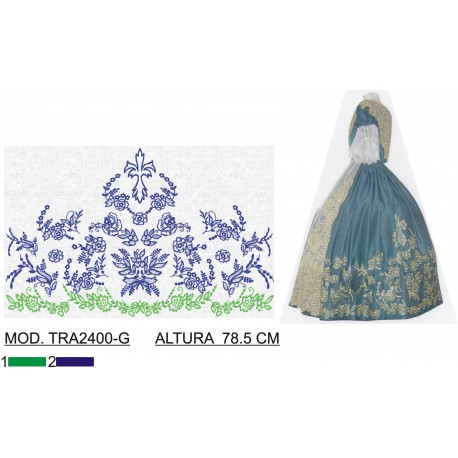 BORDADO SIN TEJIDO AMPLIADO TRA2400-G