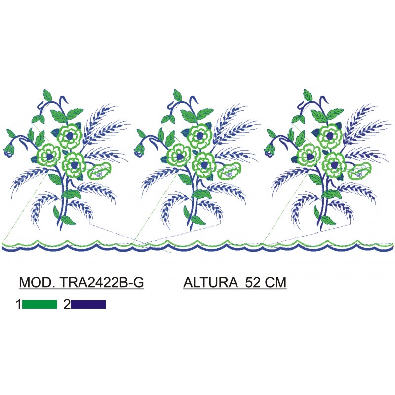 BORDADO CON TEJIDO AMPLIADO TRA2422B-G