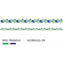 BORDADO CON TEJIDO AMPLIADO TRA2423-G