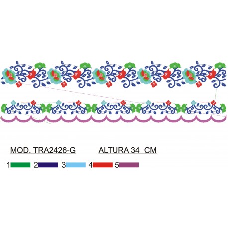 BORDADO CON TEJIDO AMPLIADO TRA2426-G